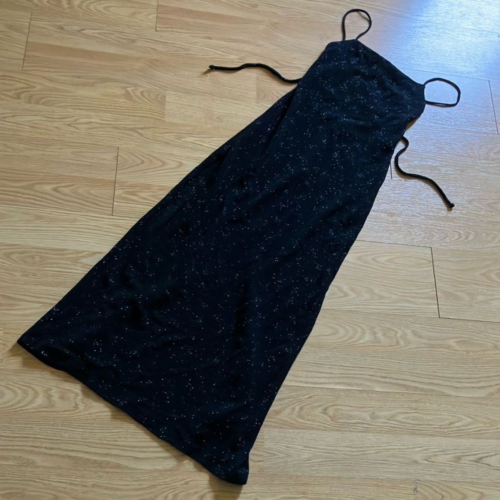 City Triangles Black Cocktail Slip Dress Spaghetti Strap